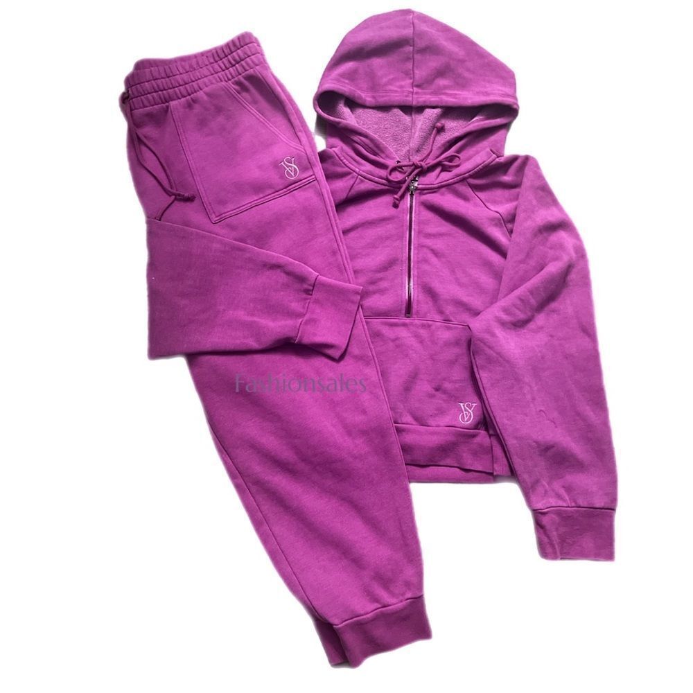 Victoria’s Secret Set Cozy & Comfy Fleece Tracksuit pink  Hoodie XL & Joggers L